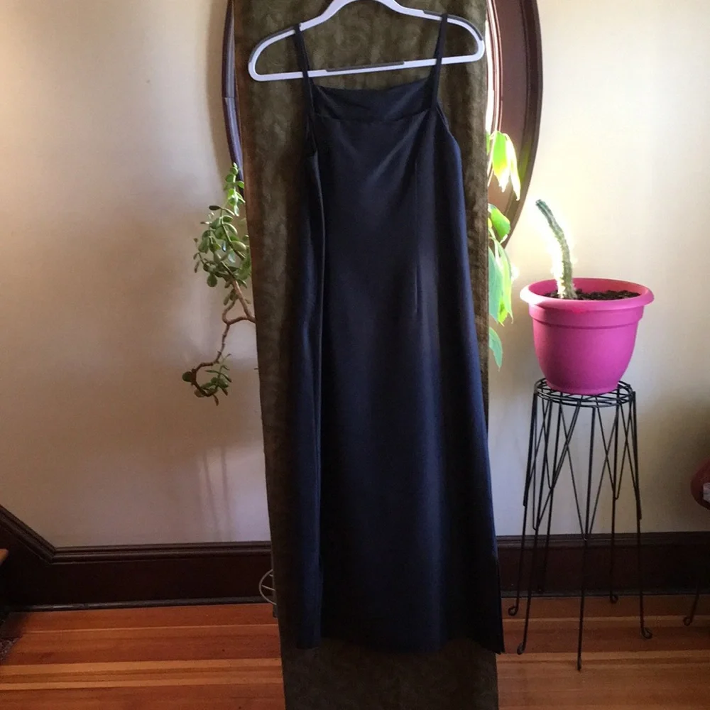 Black Silk Long Dress - Picture 2 of 5